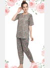 Multi Colour MESMORA MF Night Wear Cotton Top With Bottom Heavy Night Suit Collection 2536